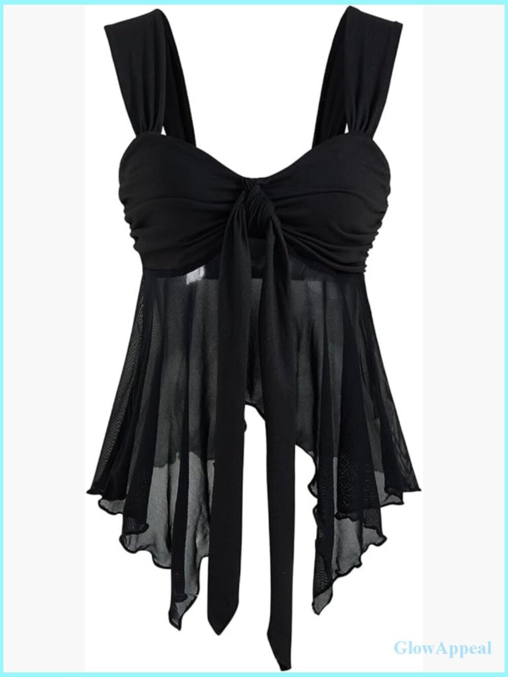 Flowy Baby Doll Tank Top Y2k Mesh Going Out Peplum Top Party Rave